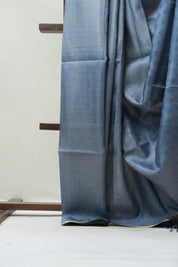 Grey Tussar Silk Saree - SRGTSS1473