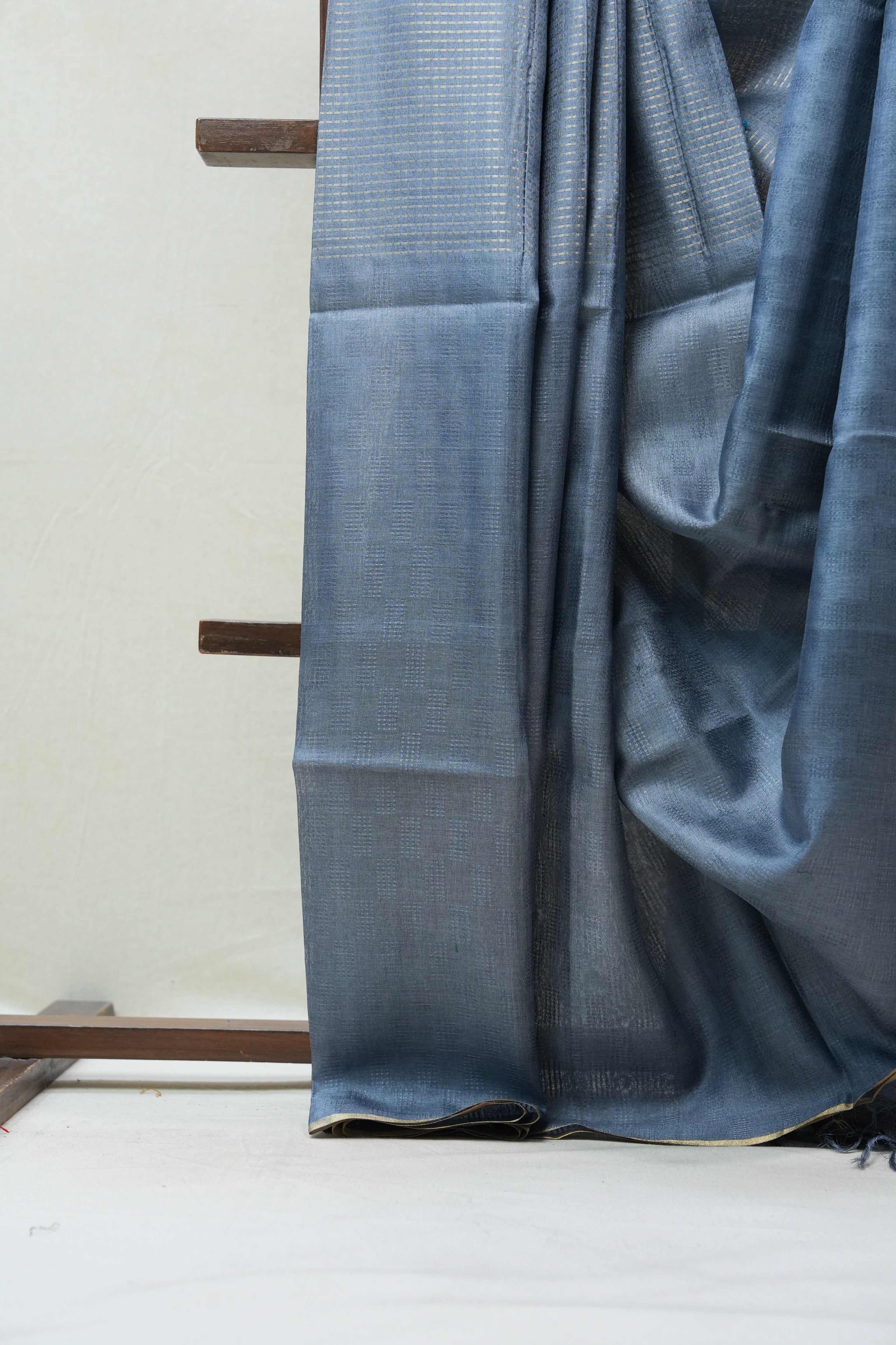 Grey Tussar Silk Saree - SRGTSS1473