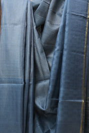 Grey Tussar Silk Saree - SRGTSS1473