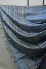 Grey Tussar Silk Saree - SRGTSS1473