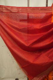 Orange Maheshwari Saree- SROMS1357