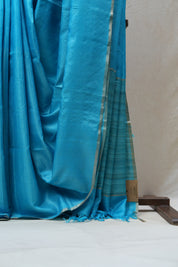 Sky Blue Tussar Silk Saree - SRSBTSS1472