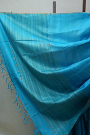 Sky Blue Tussar Silk Saree - SRSBTSS1472