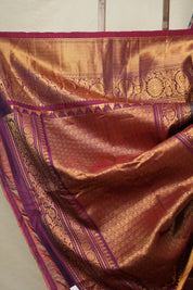 Blue Maroon Gadwal Silk Saree - SRBMGSS615