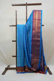 Blue Gadwal Cotton Silk Saree - SRBGCSS96