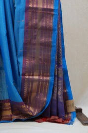 Blue Gadwal Cotton Silk Saree - SRBGCSS96