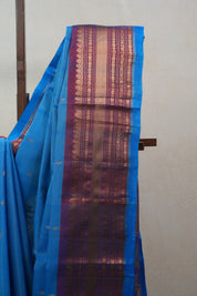 Blue Gadwal Cotton Silk Saree - SRBGCSS96
