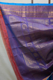 Blue Gadwal Cotton Silk Saree - SRBGCSS96
