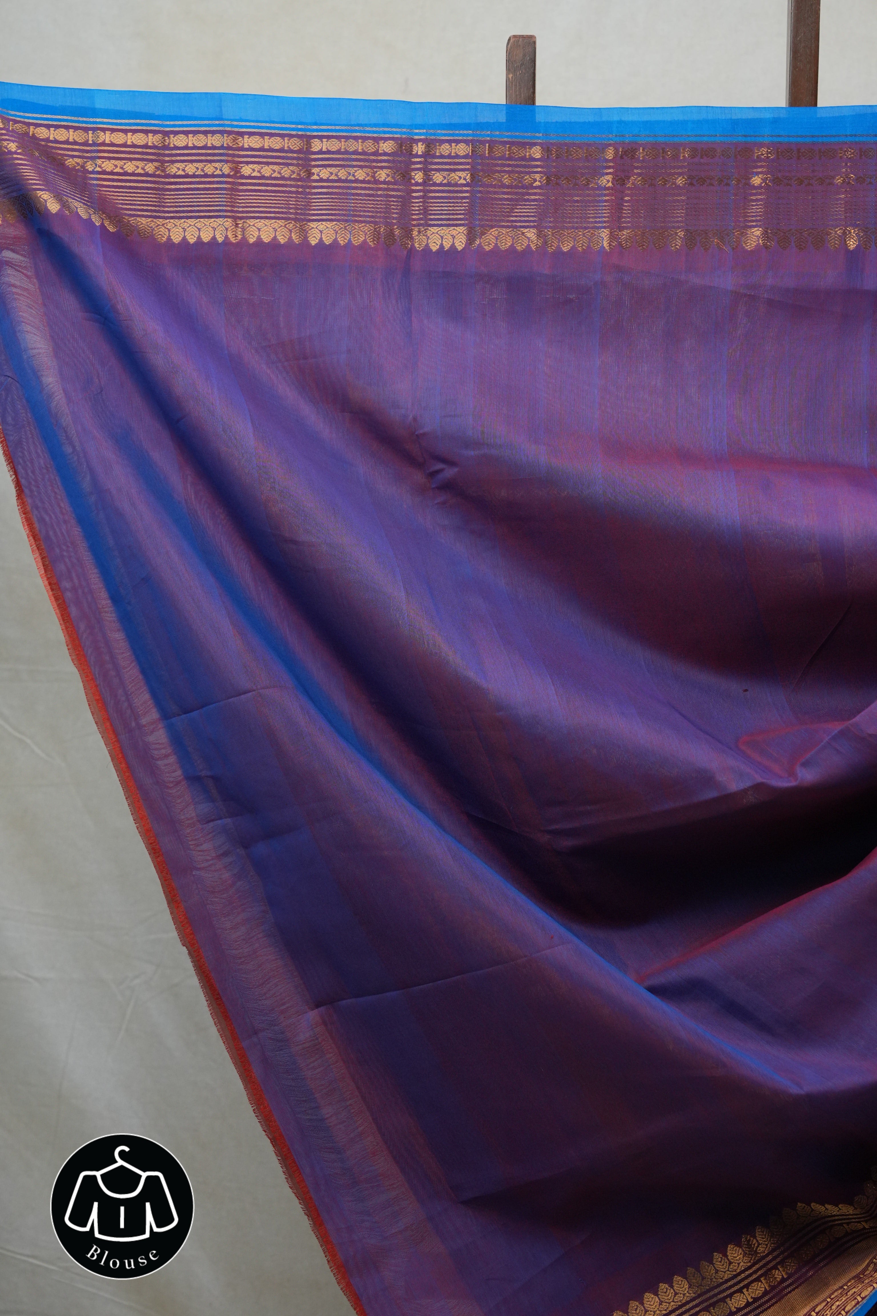 Blue Gadwal Cotton Silk Saree - SRBGCSS96