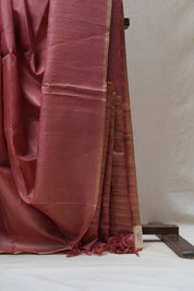 Pink Tussar Silk Saree - SRPTSS1452