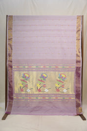 Lavender Cotton Paithani Saree - SRLCPS718