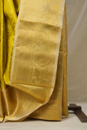 Olive Green Gadwal Silk Saree - SROGGSS614