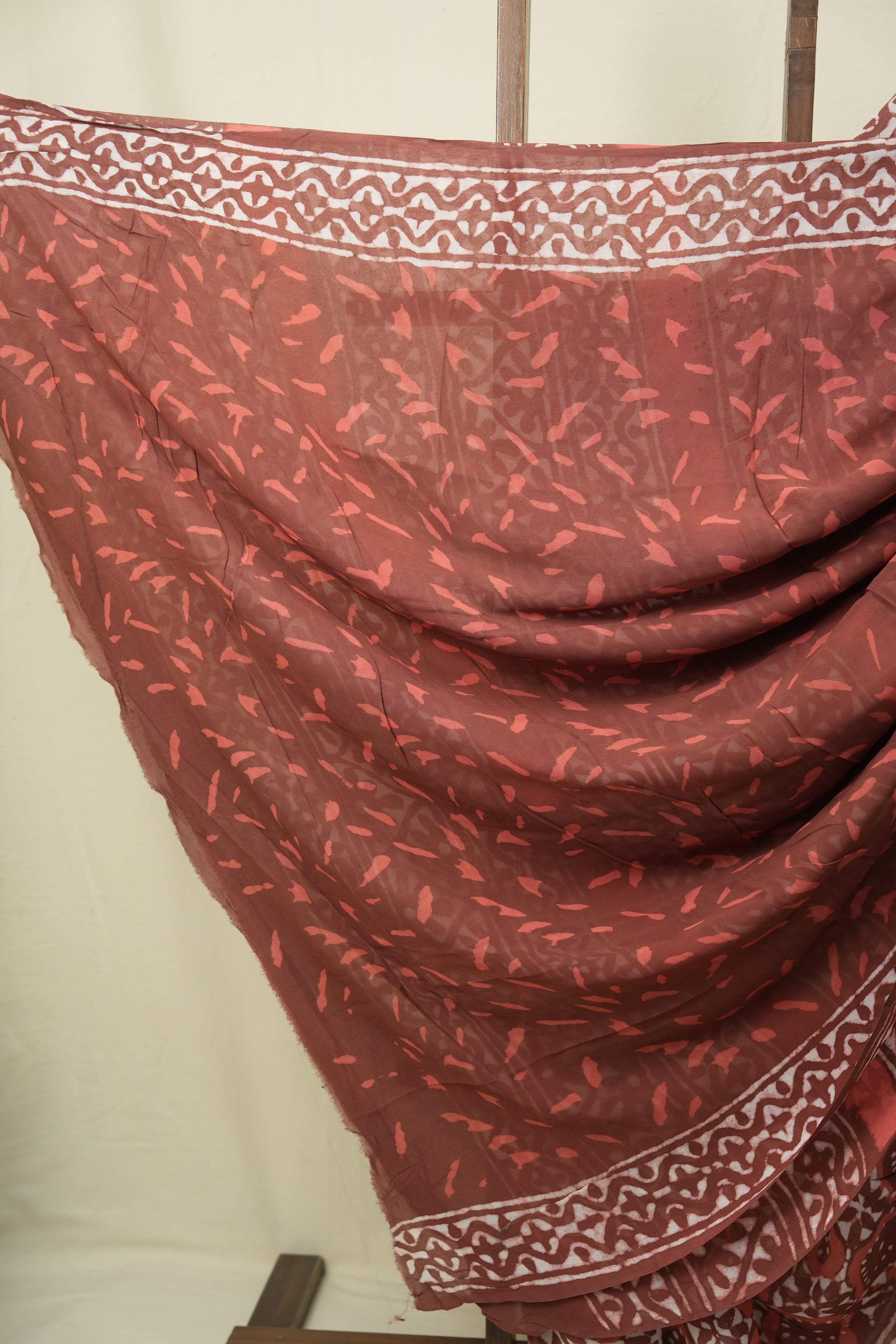 Brick Red HBP Georgette Saree - SRBRHGS77