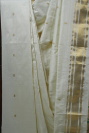 Off-White Silk Paithani Saree - SROWSPS592