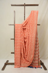 Peach Pink HBP Cotton Saree- SRPPCS3268