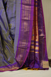 Two Tone Lavender Silk Paithani Saree - SRTTLSPS803