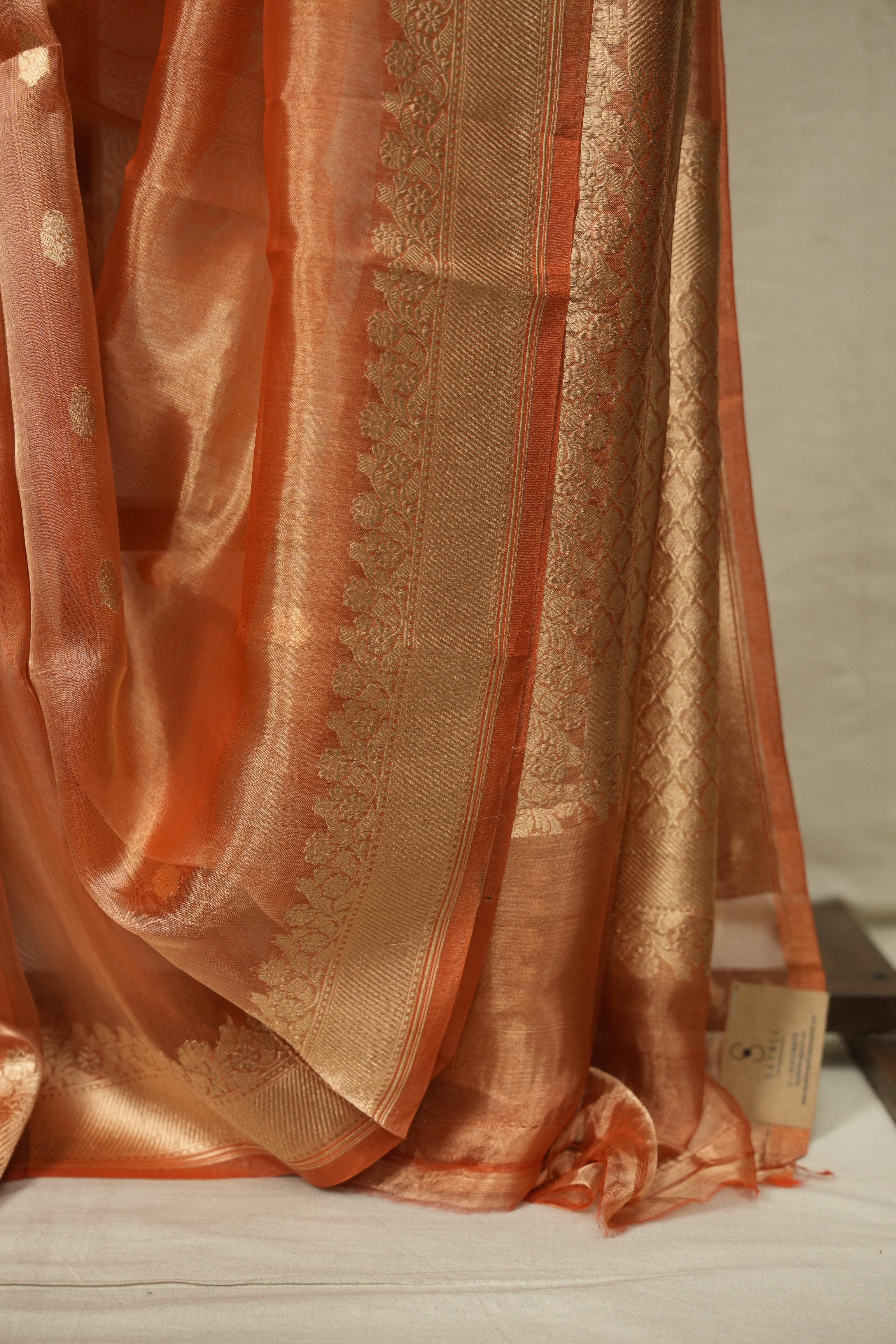 Orange Tissue Banarasi Silk Saree - SROTBSS111