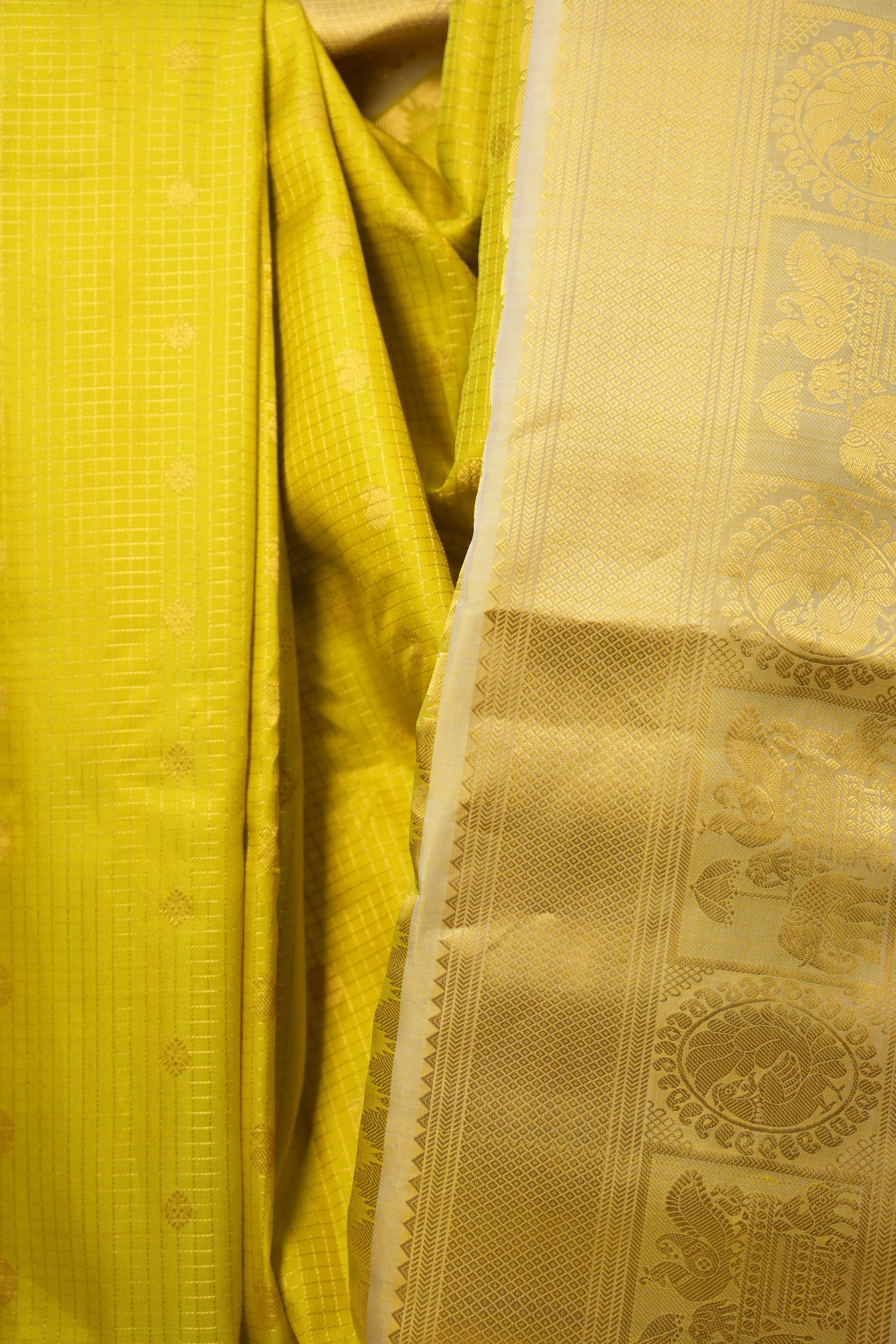 Olive Green Gadwal Silk Saree - SROGGSS614