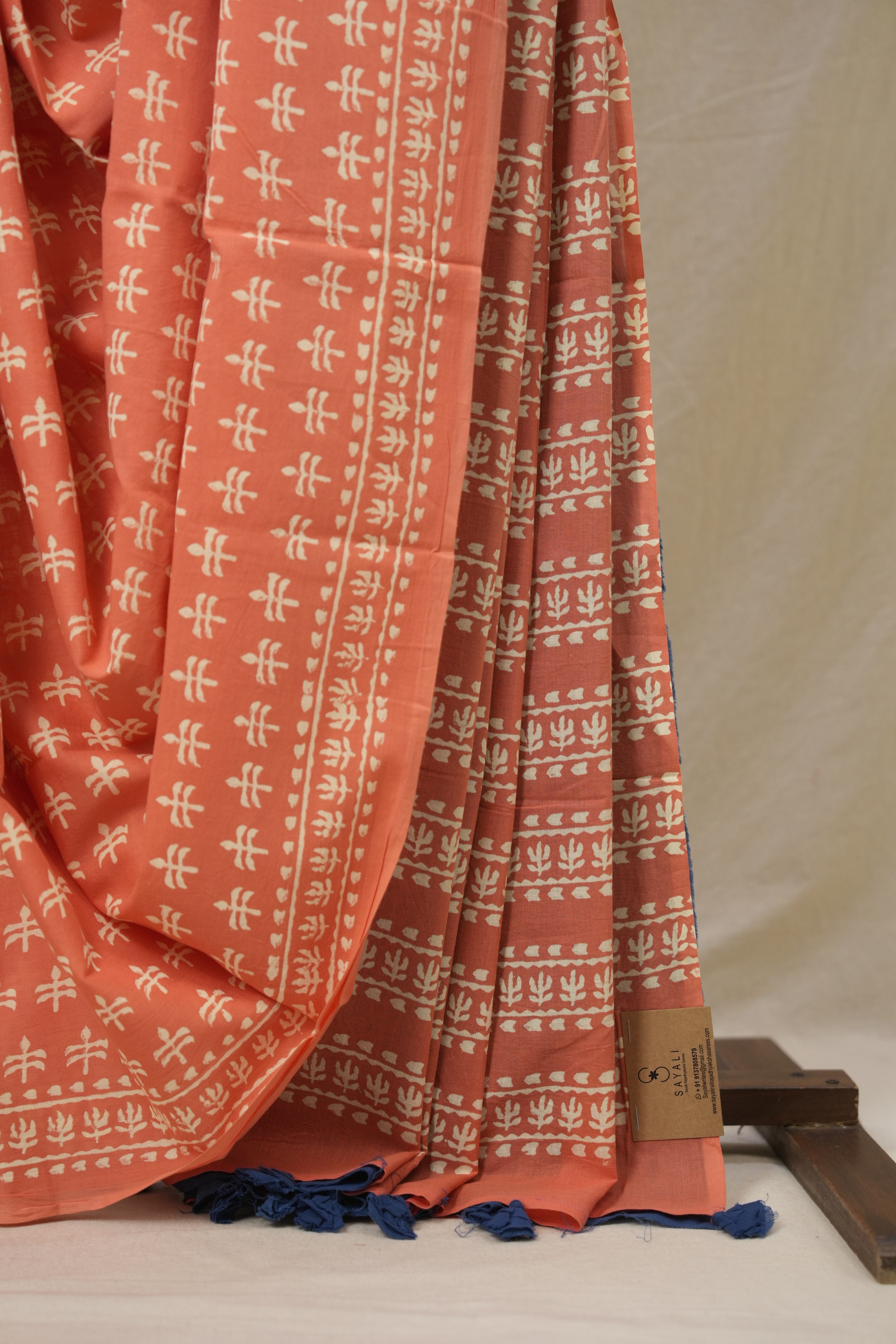 Peach Pink HBP Cotton Saree- SRPPCS3268