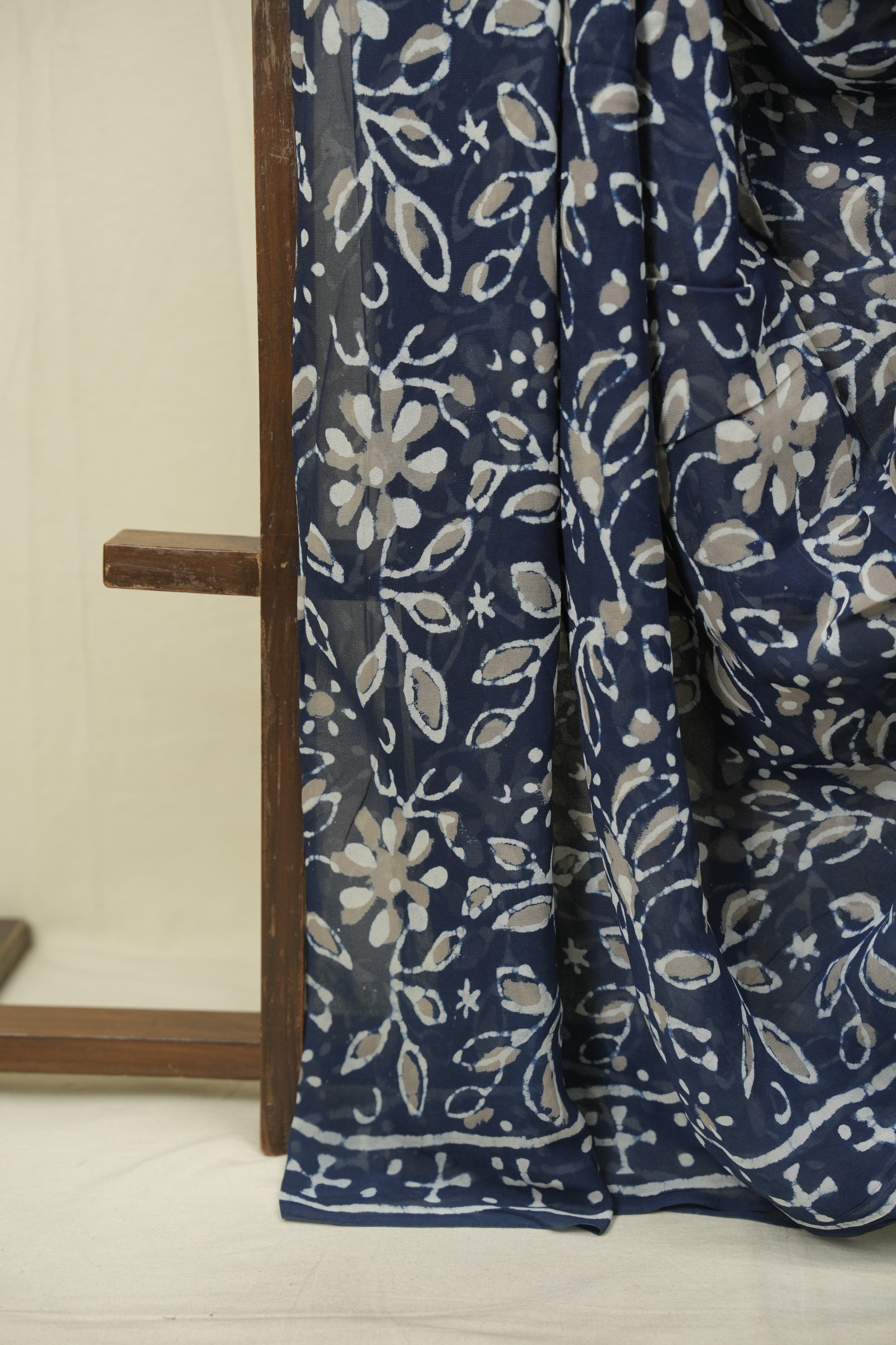 Blue HBP Georgette Saree - SRBHGS78