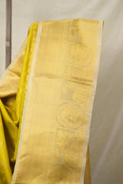 Olive Green Gadwal Silk Saree - SROGGSS614