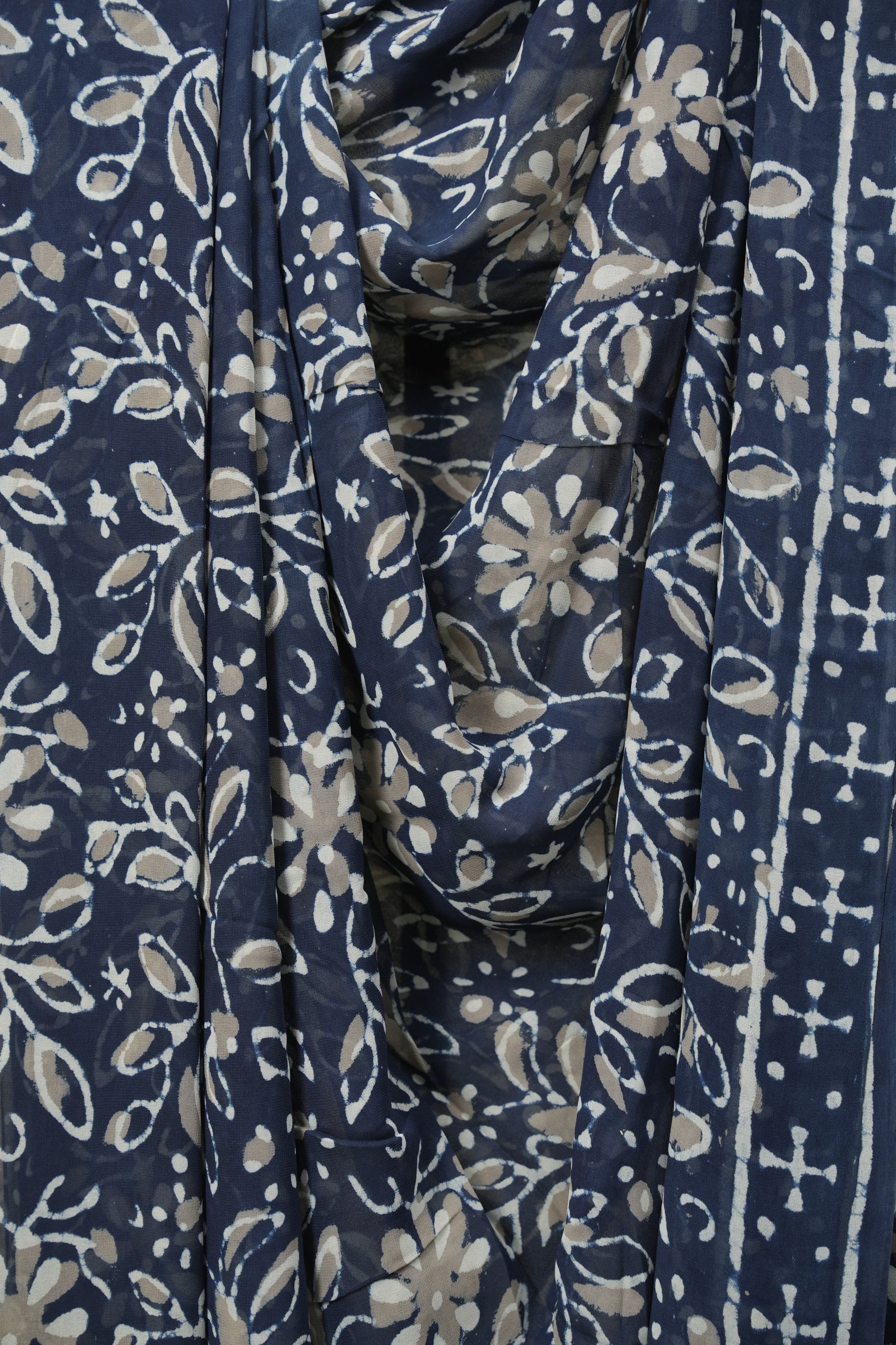 Blue HBP Georgette Saree - SRBHGS78