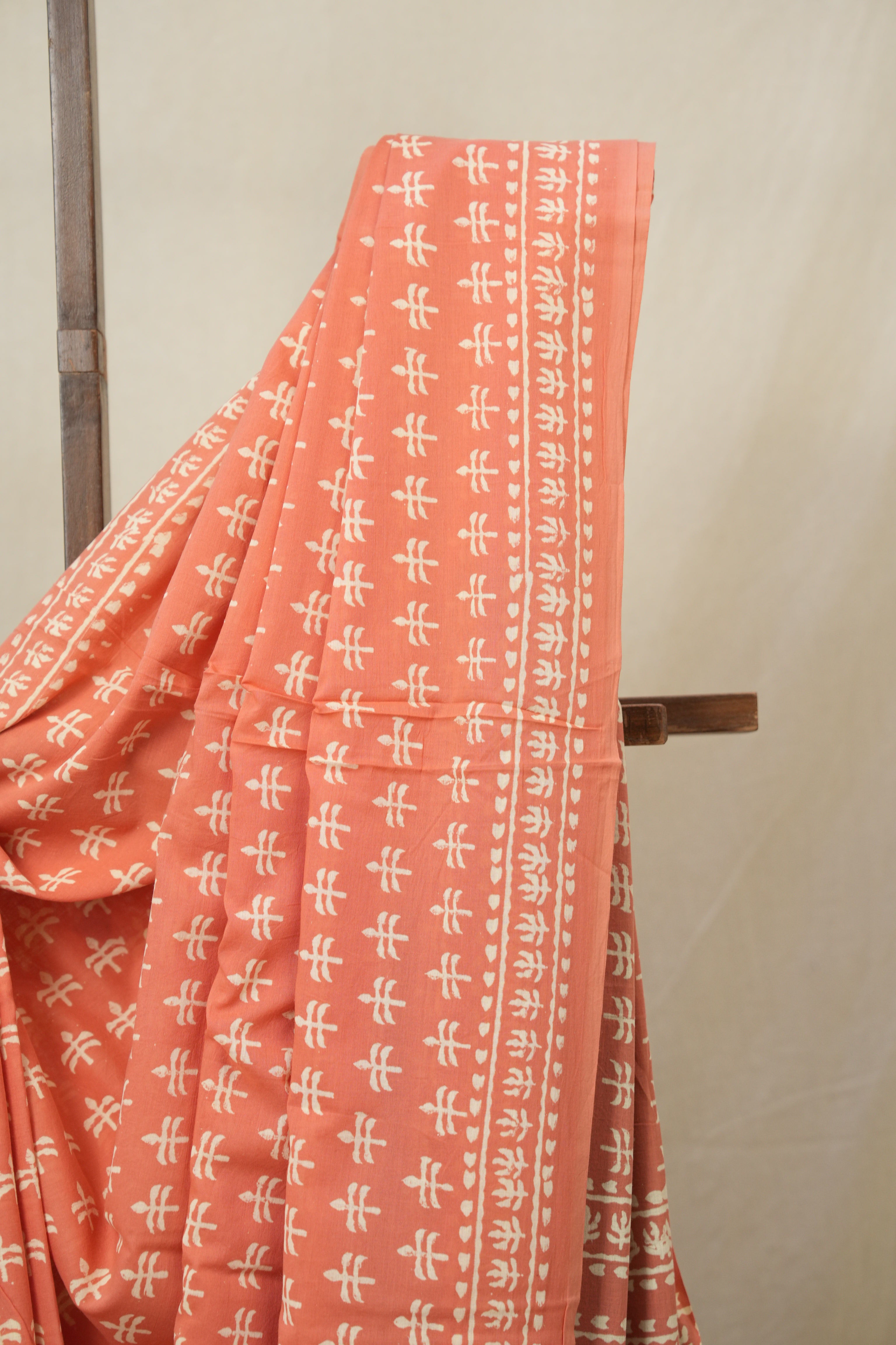 Peach Pink HBP Cotton Saree- SRPPCS3268