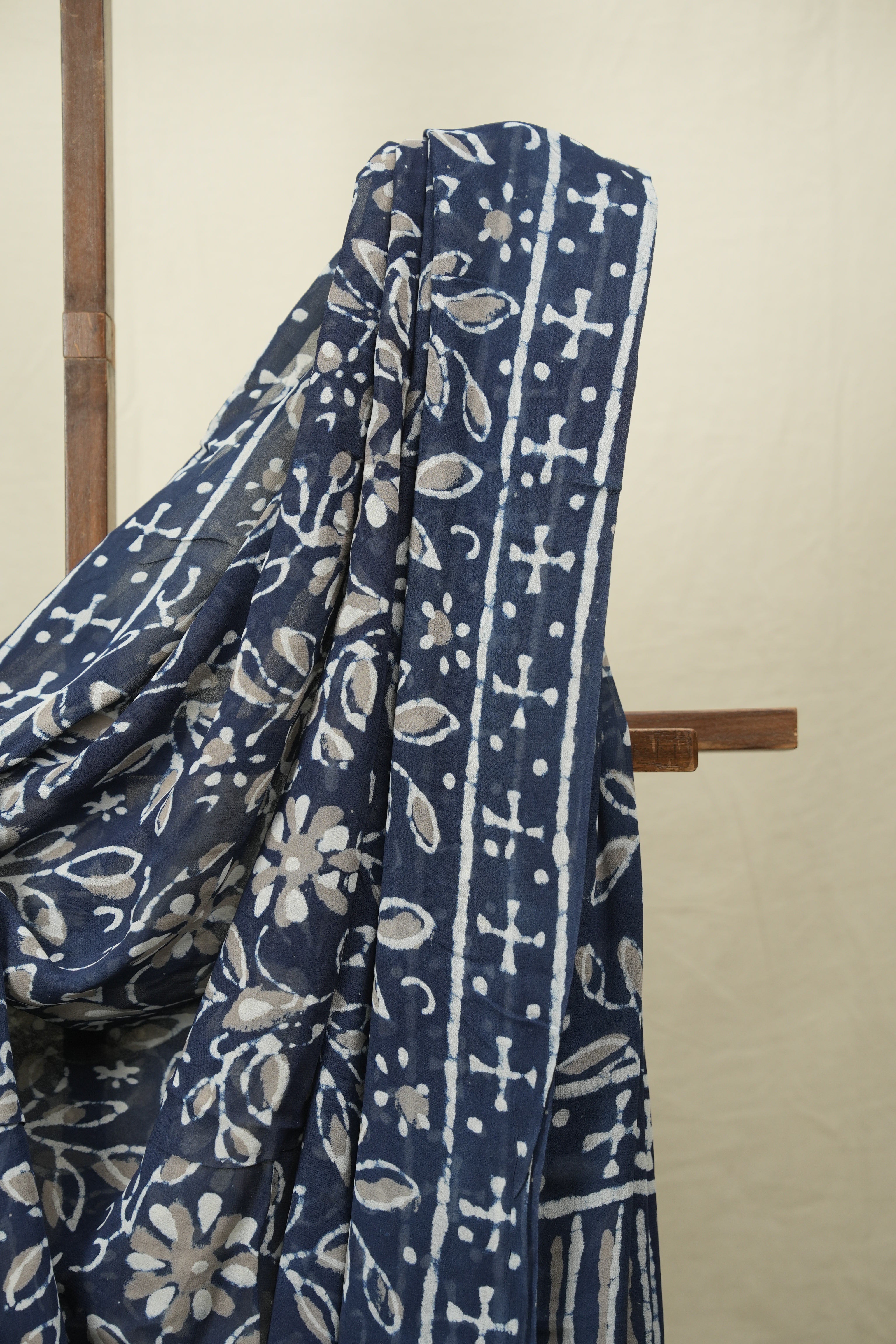 Blue HBP Georgette Saree - SRBHGS78