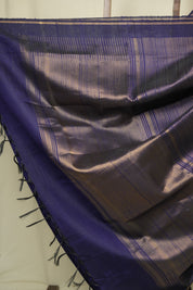 Navy Blue Raw Silk Saree - SRNBRSS1027