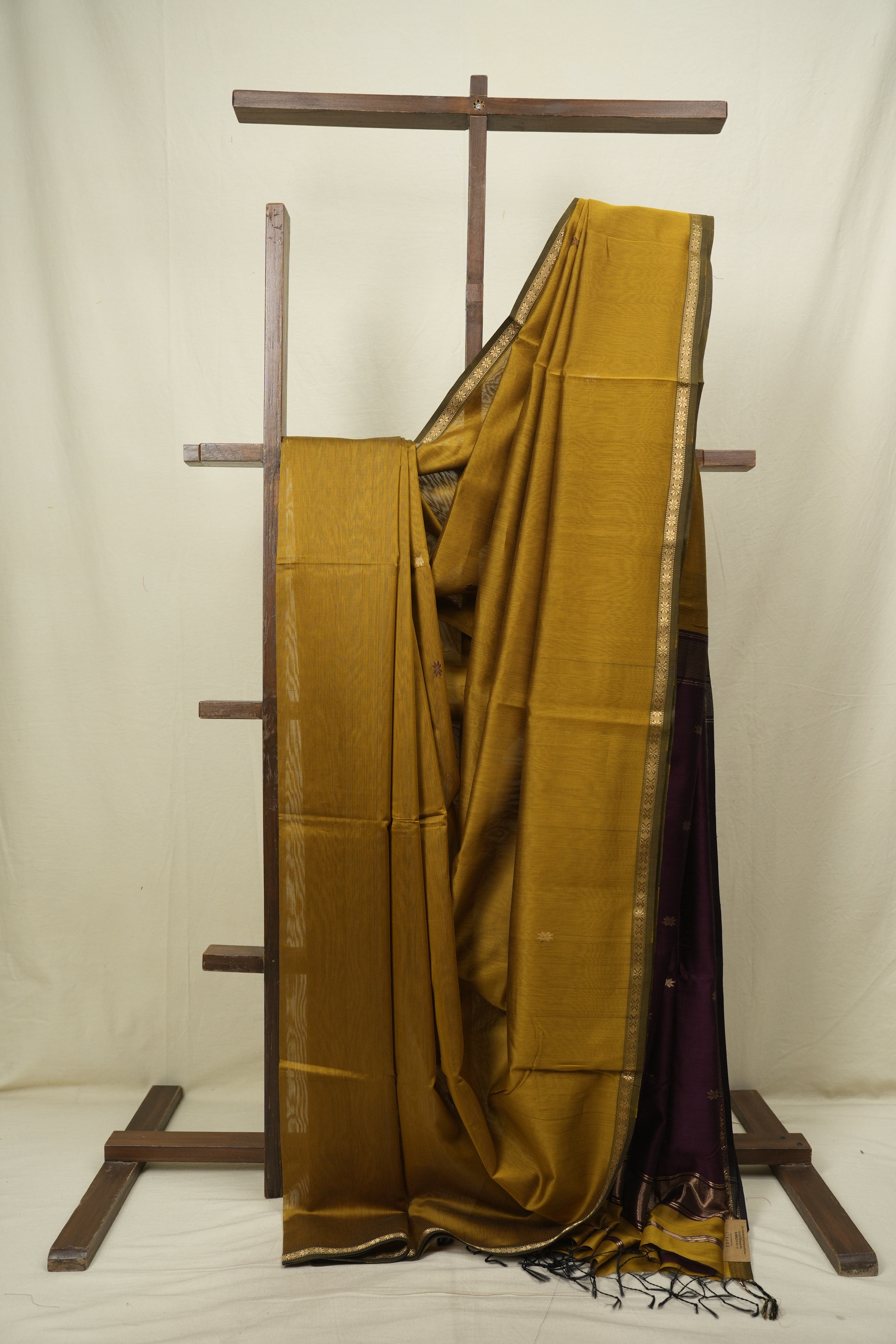 Mustard Maheshwari Saree - SRMMS1332