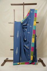 Blue Cotton Patchwork Saree - SRBCPS262