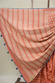 Peach Pink HBP Cotton Saree- SRPPCS3268