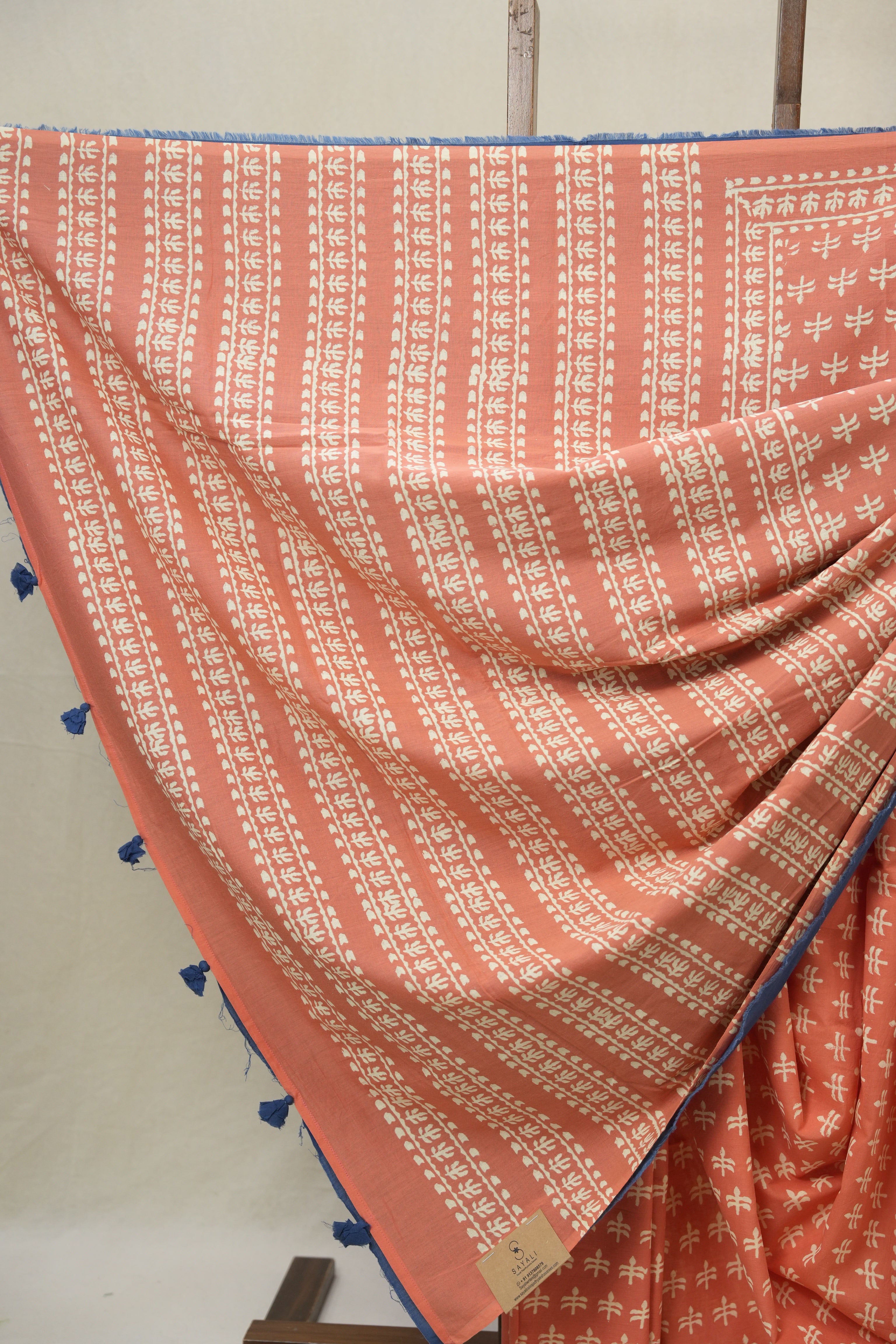 Peach Pink HBP Cotton Saree- SRPPCS3268