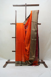 Orange Maheshwari Saree - SROMS582