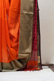 Orange Maheshwari Saree - SROMS582