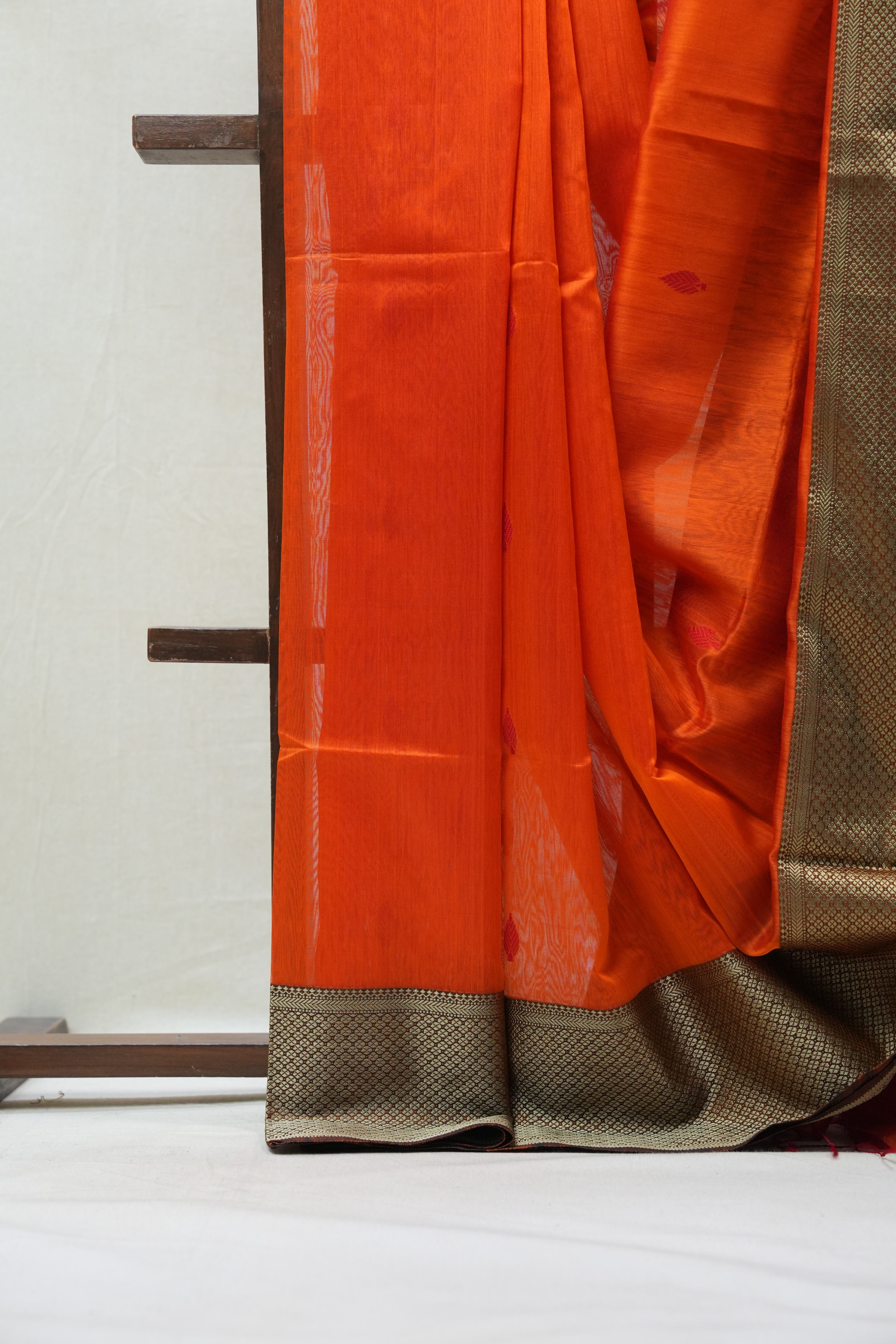 Orange Maheshwari Saree - SROMS582