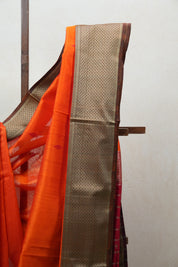 Orange Maheshwari Saree - SROMS582