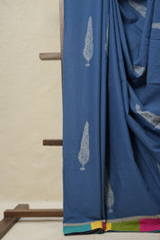 Blue Cotton Patchwork Saree - SRBCPS262