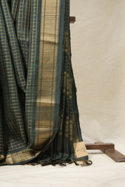 Green Raw Silk Saree - SRGRSS932