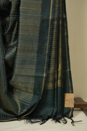 Dark Green Raw Silk Saree - SRDGRSS1030