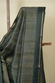Dark Green Raw Silk Saree - SRDGRSS1030