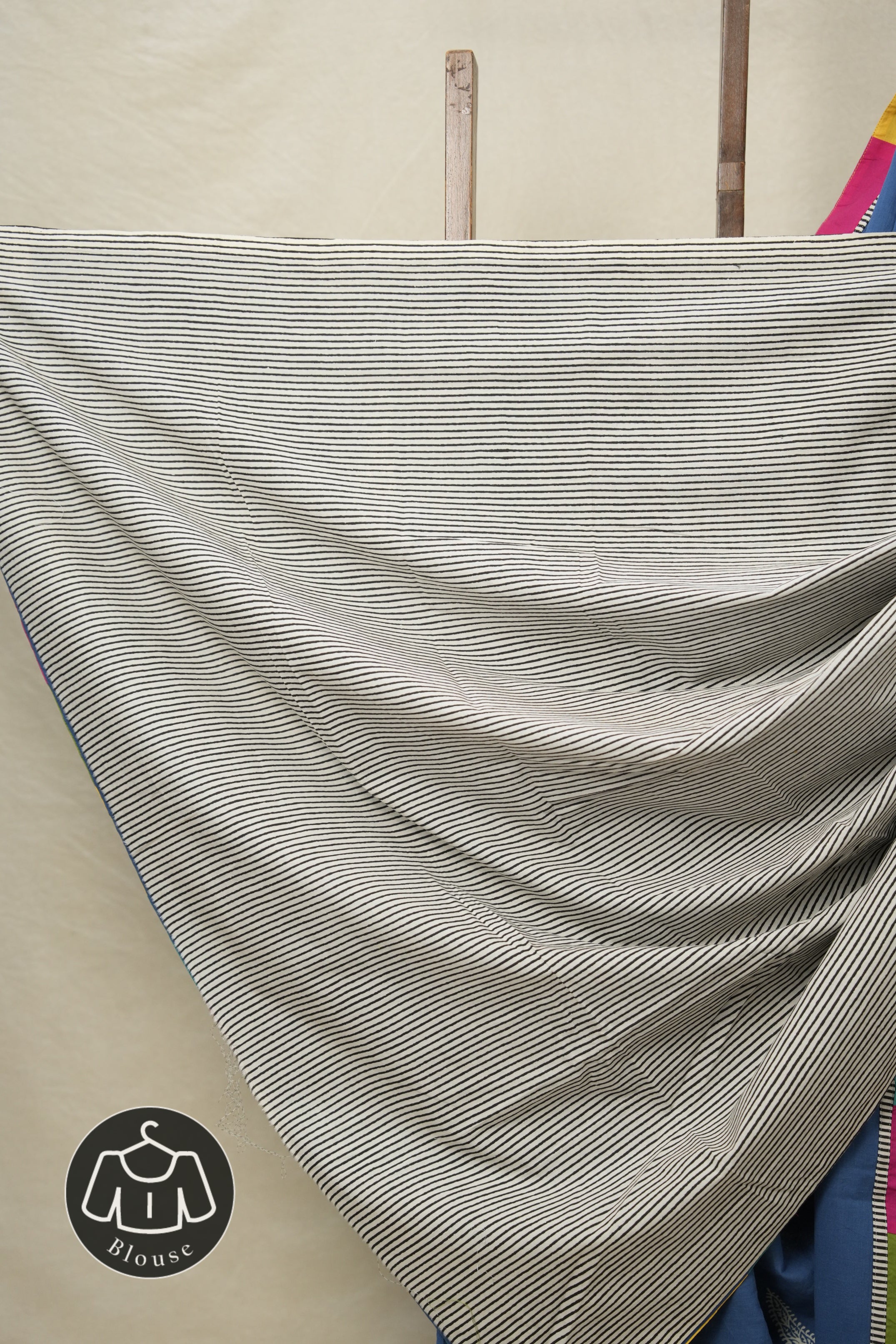 Blue Cotton Patchwork Saree - SRBCPS262