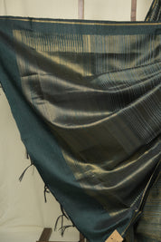 Dark Green Raw Silk Saree - SRDGRSS1030