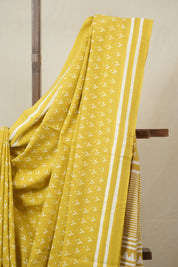 Mustard Yellow HBP Cotton Saree (DEFECT) - SRMYCS111-PI