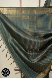 Green Raw Silk Saree - SRGRSS932
