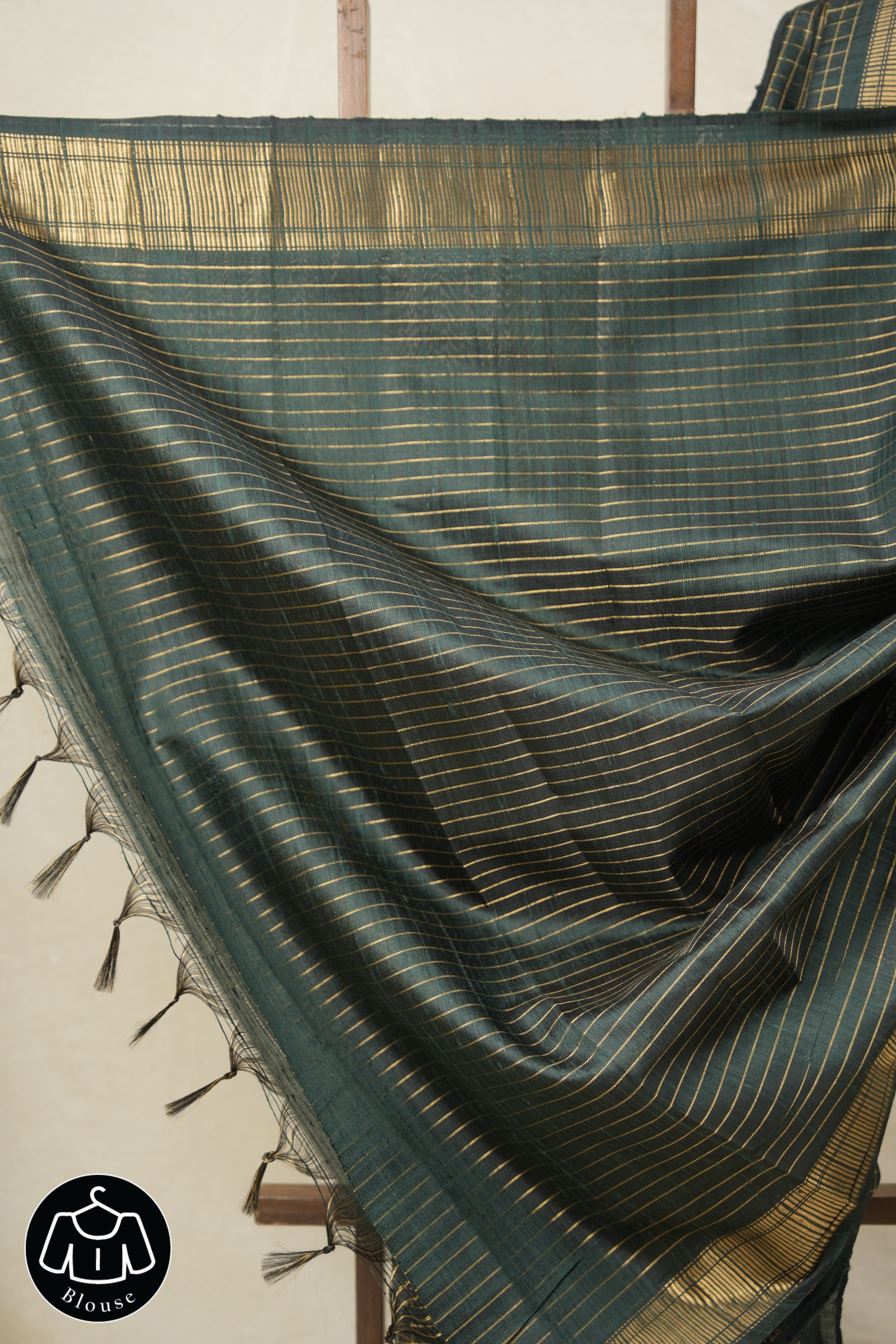 Green Raw Silk Saree - SRGRSS932