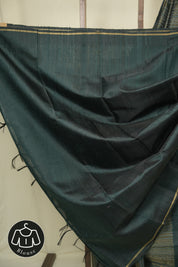 Dark Green Raw Silk Saree - SRDGRSS1030