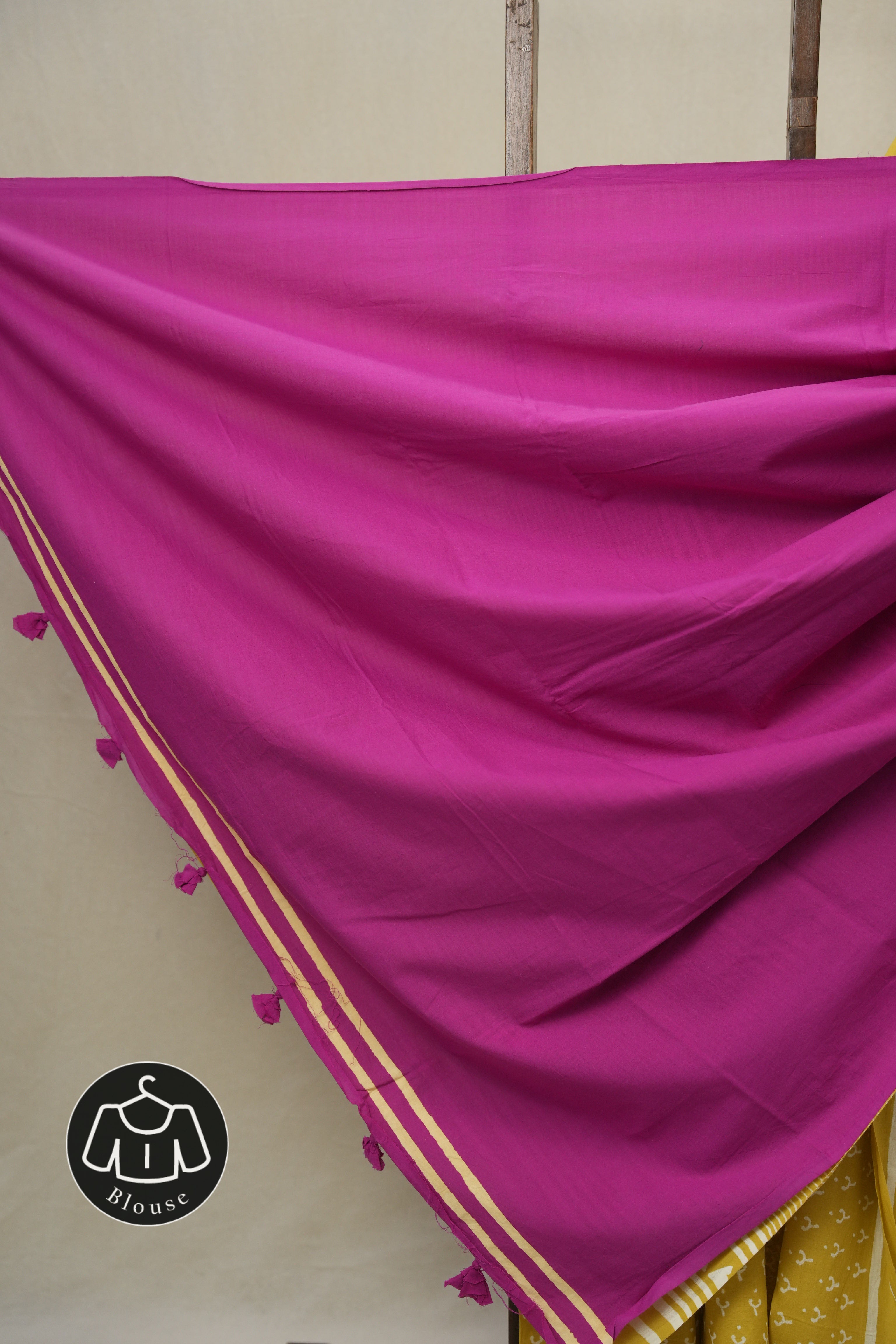 Mustard Yellow HBP Cotton Saree (DEFECT) - SRMYCS111-PI