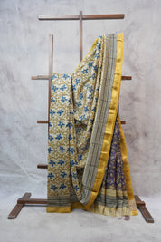 Cream HBP Cotton Silk Saree With Maheshwari Border - SRCCSS767