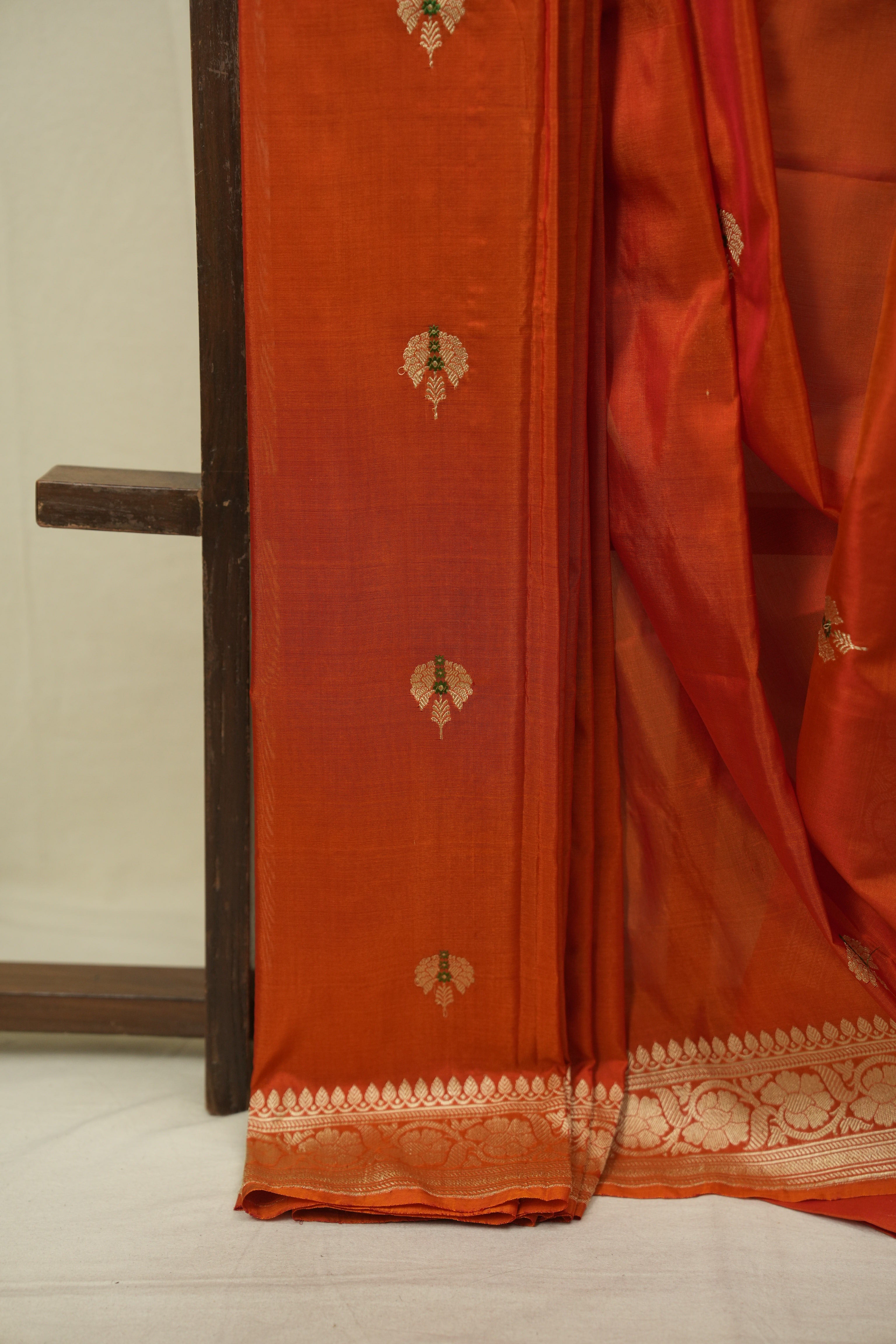 Orange Banarasi Silk Saree - SROBSS971
